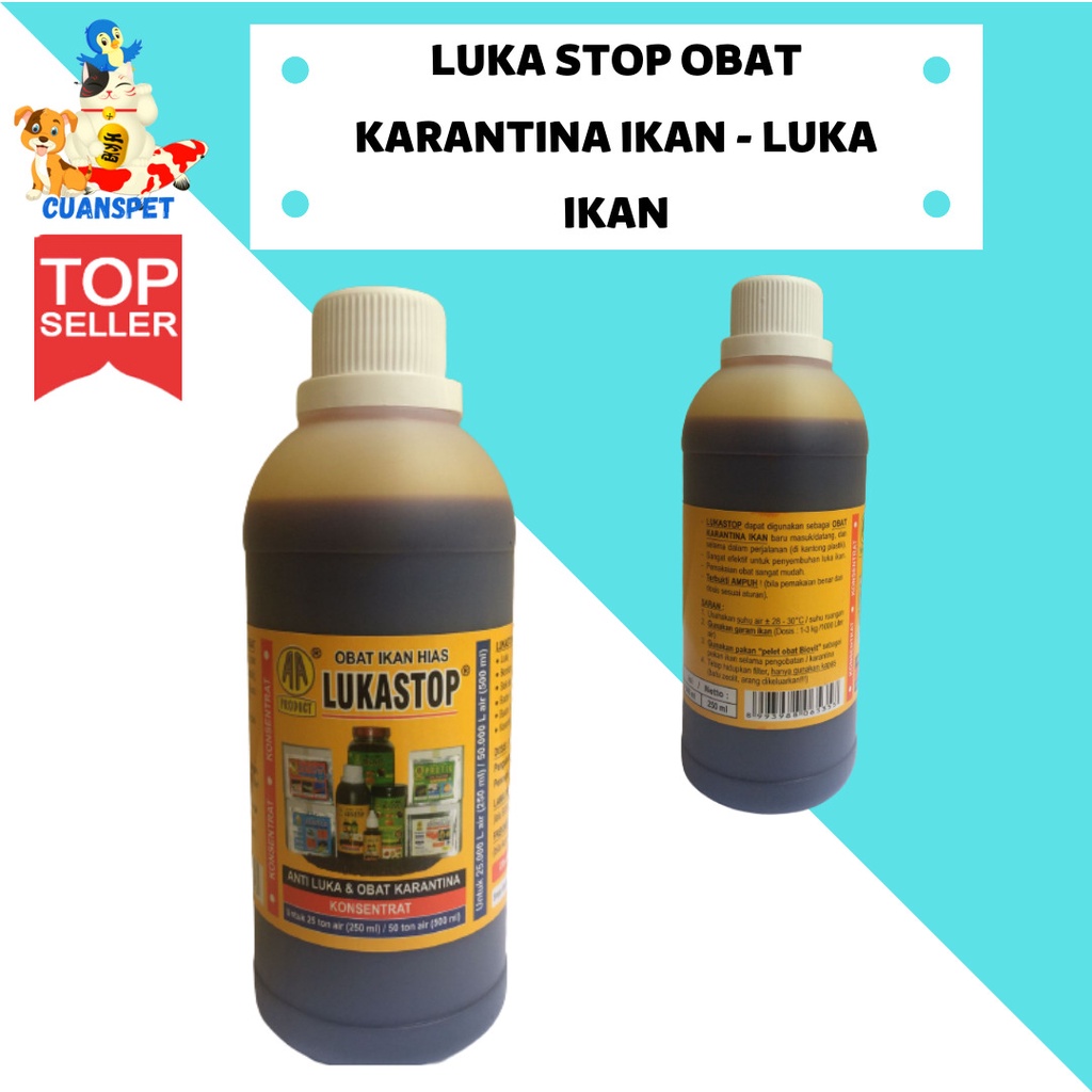 PROMO TERMURAH ORIGINAL Lukastop Obat Ikan 250ml OBAT IKAN OBAT LUKA IKAN untuk semua jenis ikan aqu
