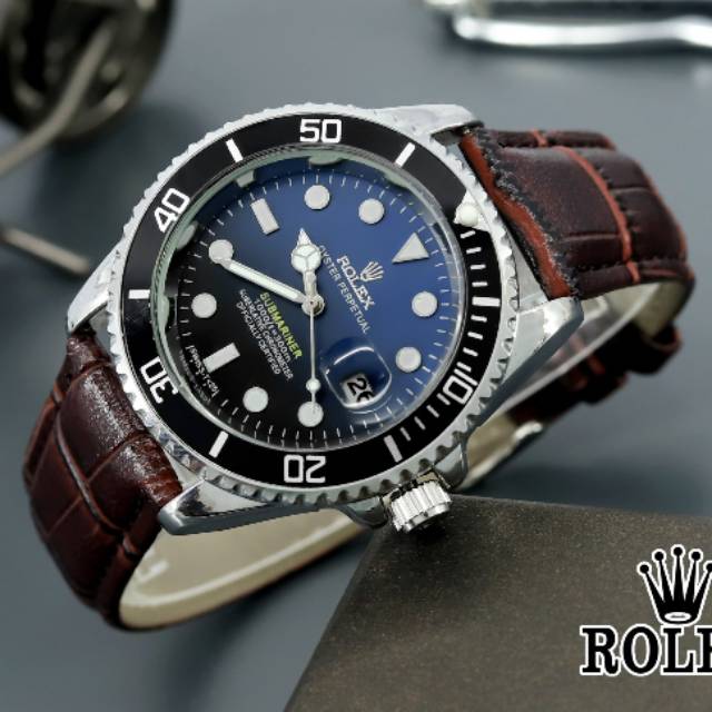 JAM TANGAN PRIA ROLEX TALI KULIT