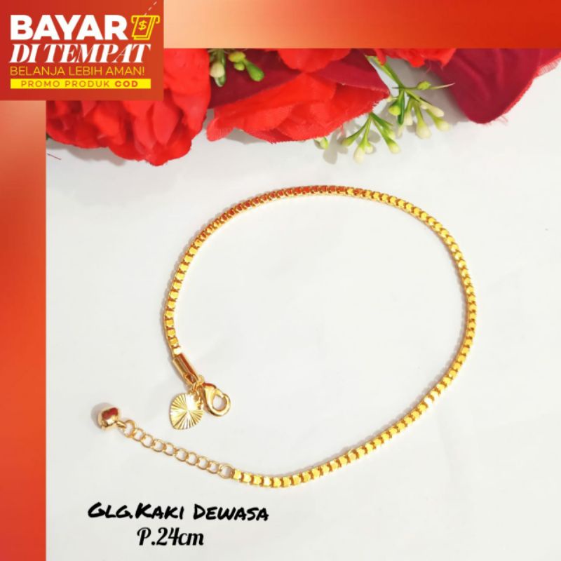 Gelang Kaki &amp; Gelang Tangan Dewasa Milano kaca,emas Korea *tidak karat* Gold&amp;Silver