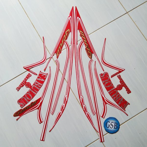 Stiker Striping Motor Honda Genio 110 Fabulous 2019 Merah