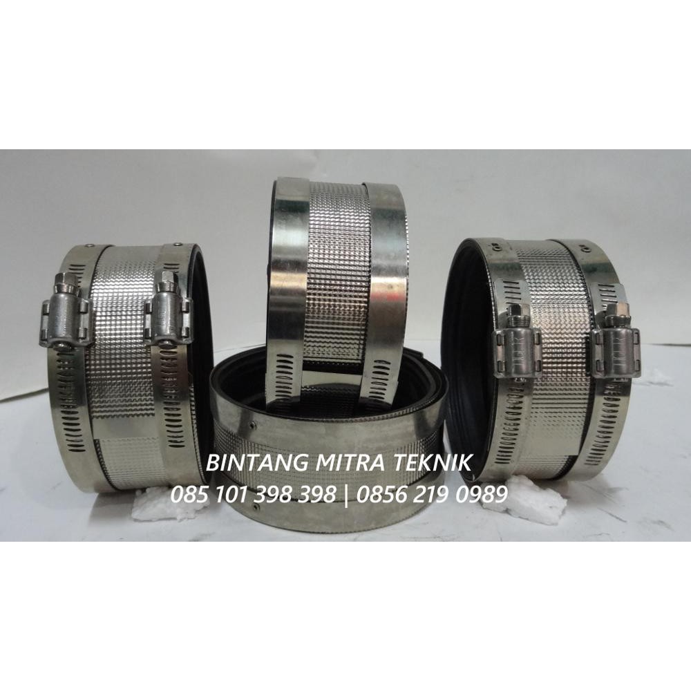 CLAMP PIPA STAINLESS TIGER - REPAIR CLAMP RUBBER STAINLESS 4 INCH