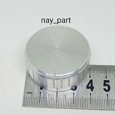 Knop Potensio 40mm Silver