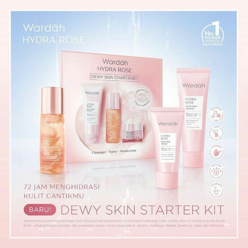 ☃️Cutezz_Ching1☃️Wardah Hydra Rose Dewy Skin Starter Kit