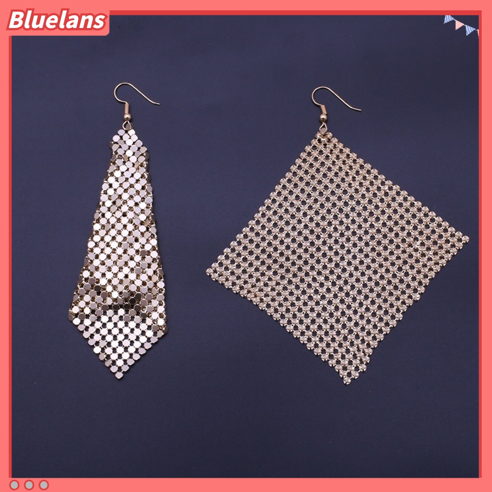 Anting Juntai Bentuk Persegi Hias Payet Rumbai Untuk Wanita