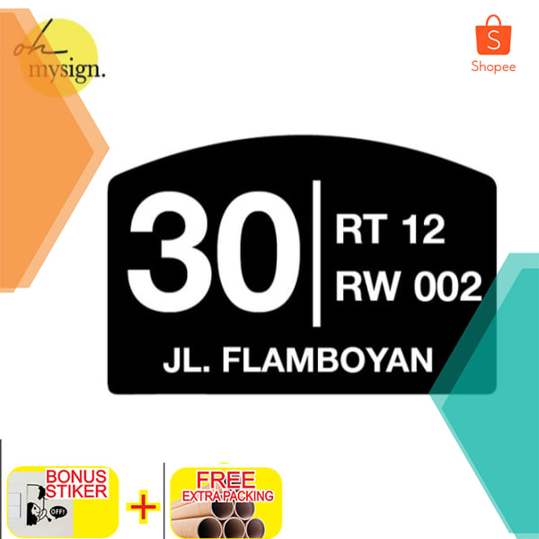 Nomor Rumah Akrilik Timbul | Nomor Rumah | Plat Nomor Rumah Elegan