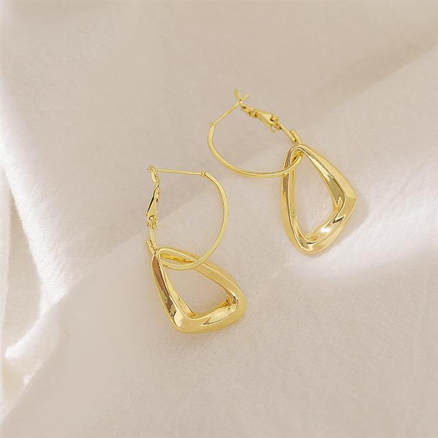 Sterling silver jarum Korea pribadi baru geometris sudut Net merah temperamental dingin gaya anting-
