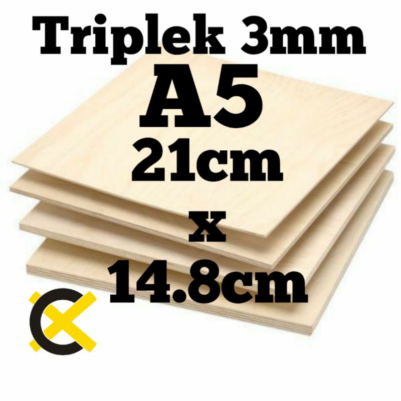 

Triplek tebal 3mm A5 21cm x 14.8cm semi meranti Multiplek Plywood