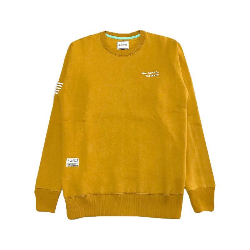 BRAD PRESENT ORIGINAL Sweater Crewneck Sweatshirt cowok warna Yellow seri 324D art F3002