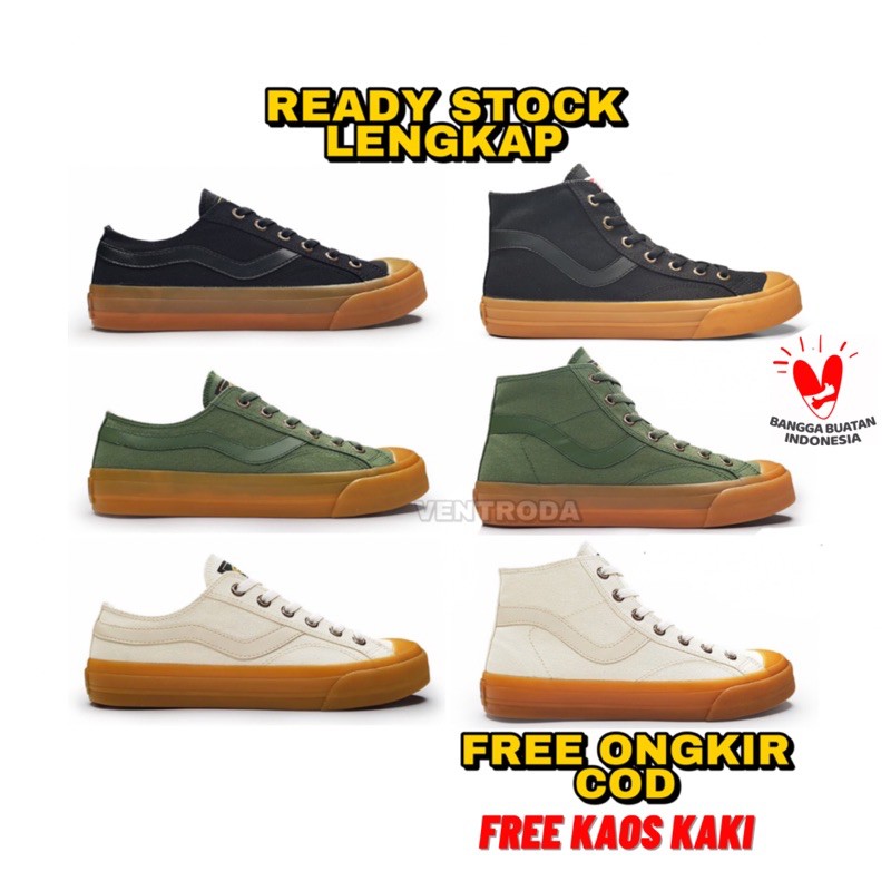 VENTELA PUBLIC GUM BLACK ARMY GUM WHITE NATURAL GUM LOW HIGH ORIGINAL VANTELA VENTELASHOES