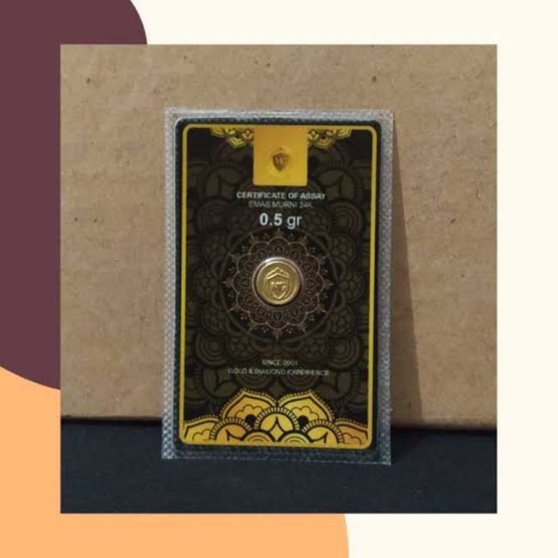 Emas Minigold 0,5 gram asli kadar 999,9% 24 karat logam mulia bisa tukar antam