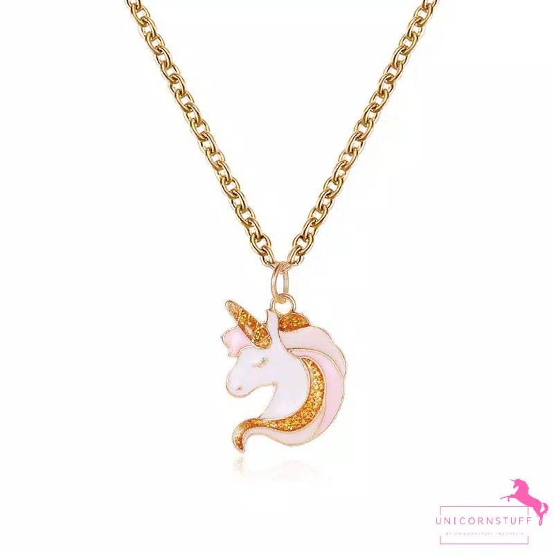 Gelang Kalung Cincin Unicorn 3in1 Anak Perempuan Kado Set Hadiah Ulang Tahun Gold Kado Souvenir Cewek Lucu Karakter