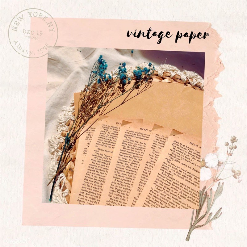 

DIY0112 (20 LEMBAR) dekorasi bujo/journal kit/kertas vintage/old paper/bujo kit/aesthetic jurnal/scrapbook craft paper diy