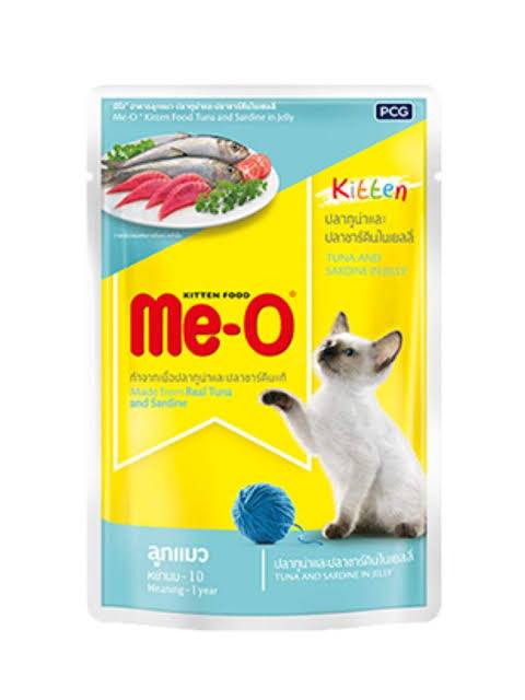 MEO POUCH KITTEN tuna and sardines Me-O 80g wet food pakan kucing