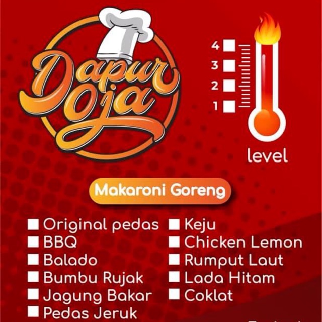 

makaroni goreng 11varian rasa level pedas 1-4 by dapuroja