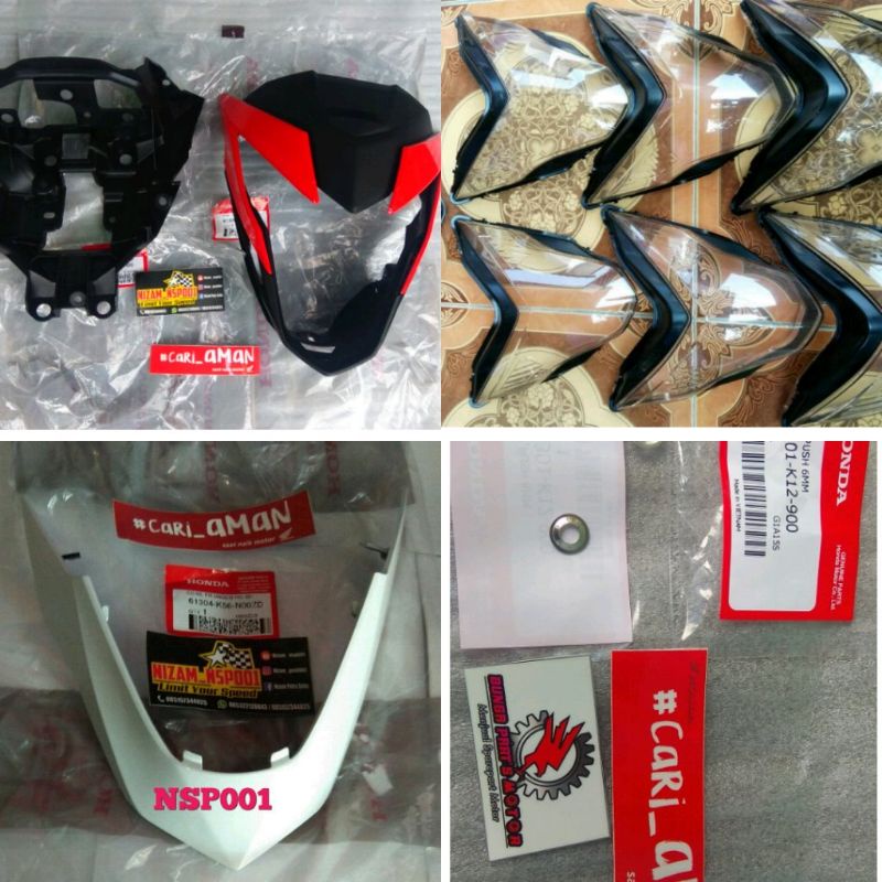 COVER BATOK KEPALA LAMPU DEPAN +KUPING+MICA+DAGU+CLIP SONIC 150R ORIGINAL AHM