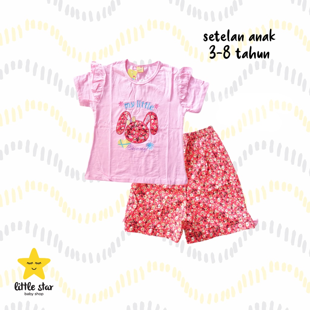 Yurico Kids Setelan Anak Cewek | Set Baju Kaos Celana Anak Perempuan