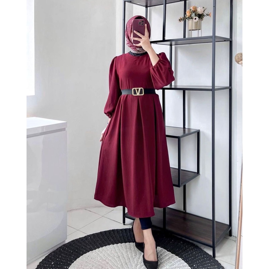 WENDI MIDI DRESS / MIDI DRESS CRINCLE AIRFLOW POLOS / MIDI DRESS POLOS / MIDI DRESS FREE BELT / DRES