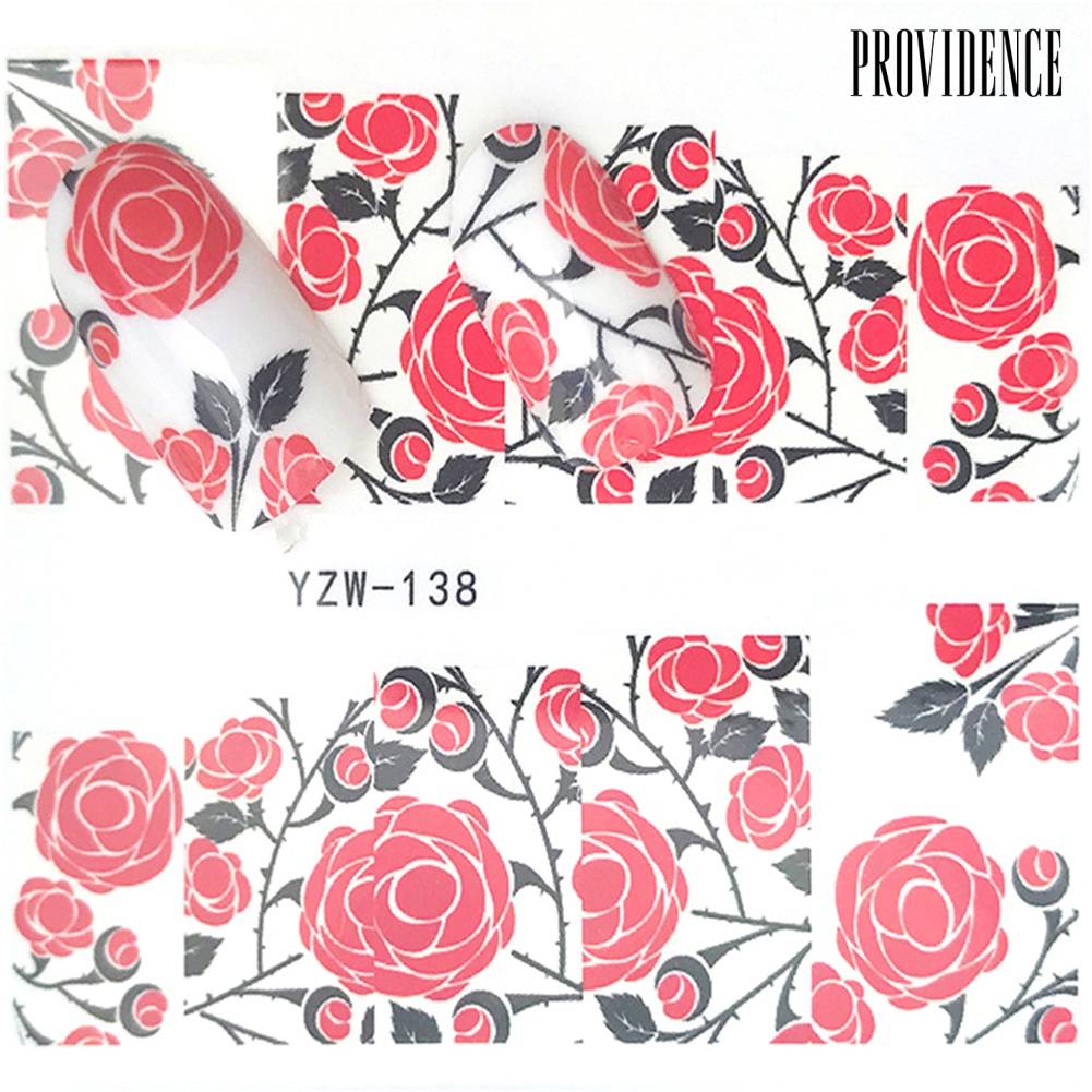 Providence DIY Flower Full Cover Wrap Nail Art Sticker Adhesive Decal Decor Manicure Tool