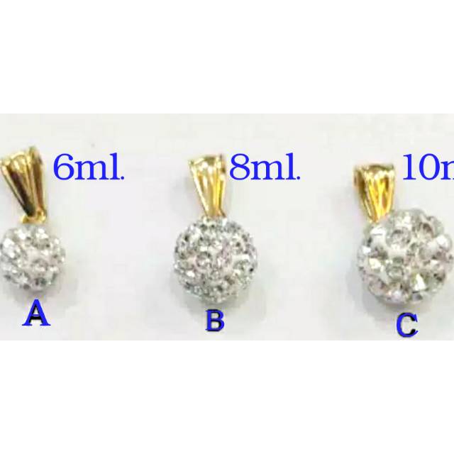 Liontin bola mata pasir gold titanium