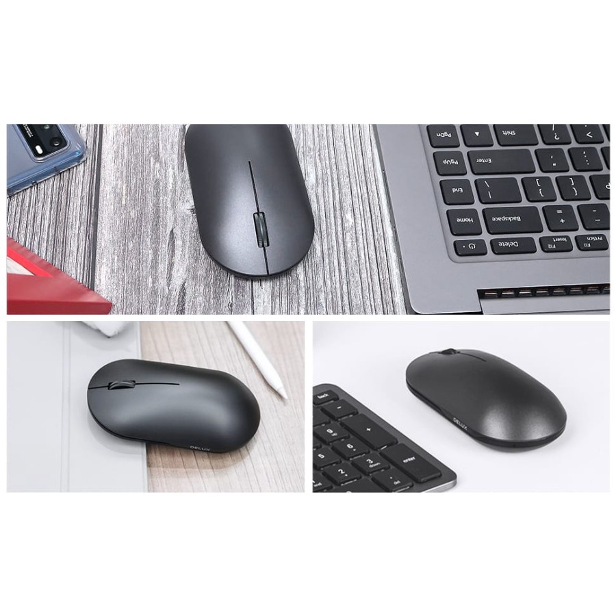 Mouse Delux M399 - Wireless Dan Bluetooth Mouse Gaming Delux M399