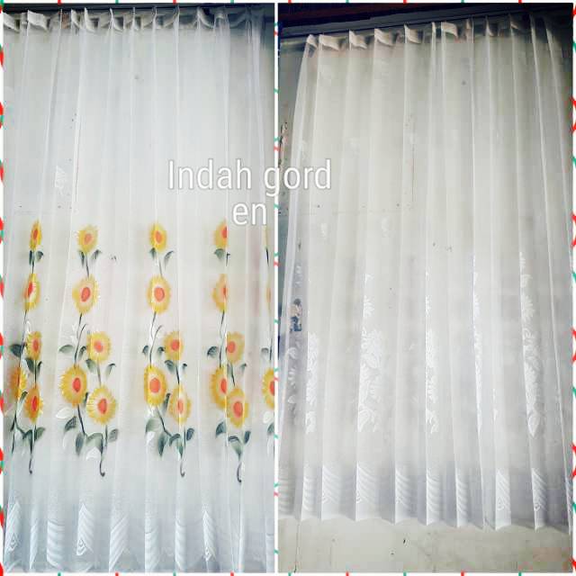  gorden jendela vitrase  tirai tipis motif polos L 100 x T 