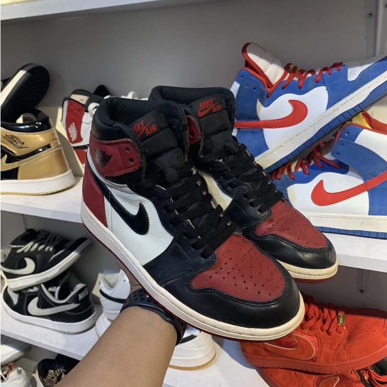 SEPATU NIKE JORDAN 1 RETRO HIGH BRED TOE SIZE 41 | SECOND BRANDED