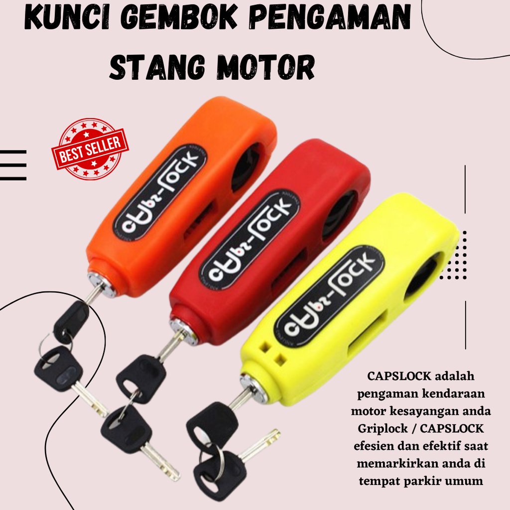 TERBARU!! CAPSLOCK KUNCI GEMBOK PENGAMAN STANG MOTOR / KUNCI GEMBOK MOTOR SEPEDA