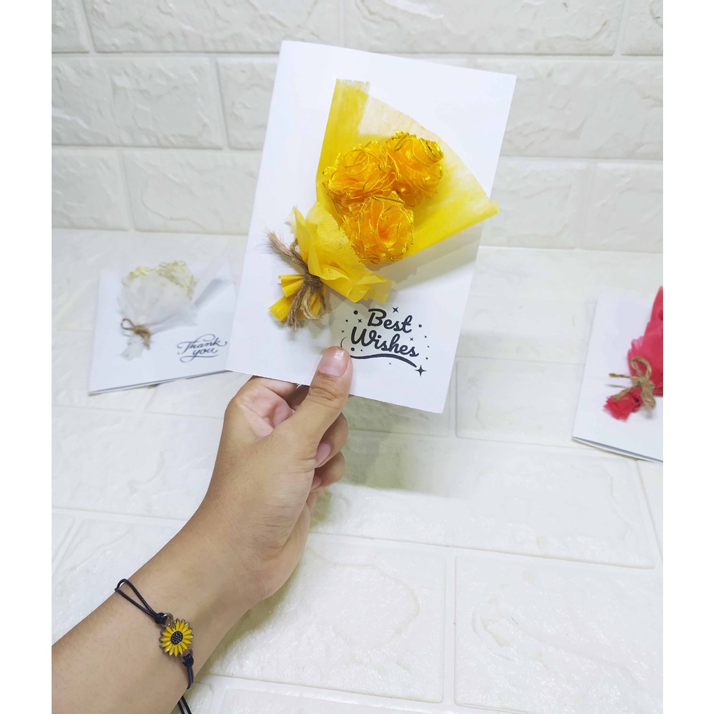 Kartu Buket Handmade - Greeting Card aesthetic Cantik Elegant