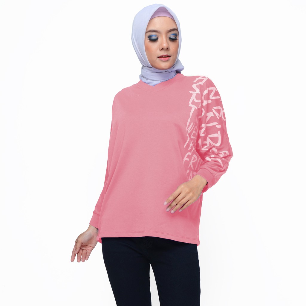 Blus Lengan Panjang Wanita Muslim Gaya korea Printing - XSHOP Autumn