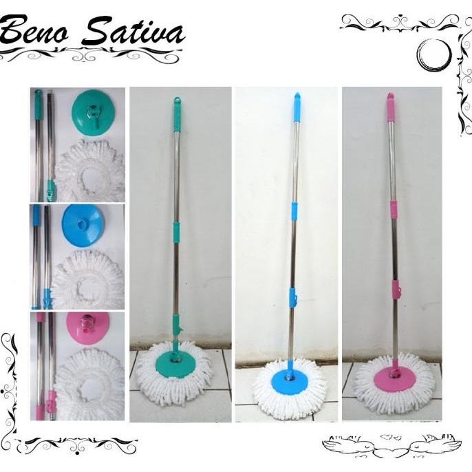 TONGKAT PEL SPIN MOP /GAGANG PEL SPIN MOP + KAIN PEL