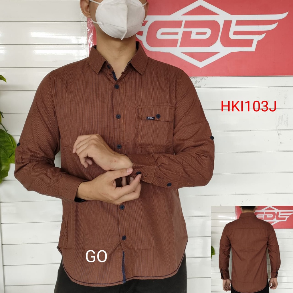 gos KBSRB CDL By (CARDINAL) Pakaian Pria Kemeja Hem Casual Slimfit Lengan Panjang Motif Distro Original