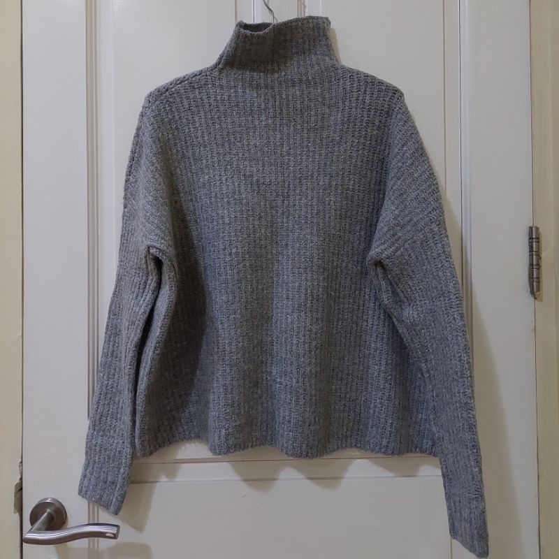 H&M logg Grey Textured Sweater