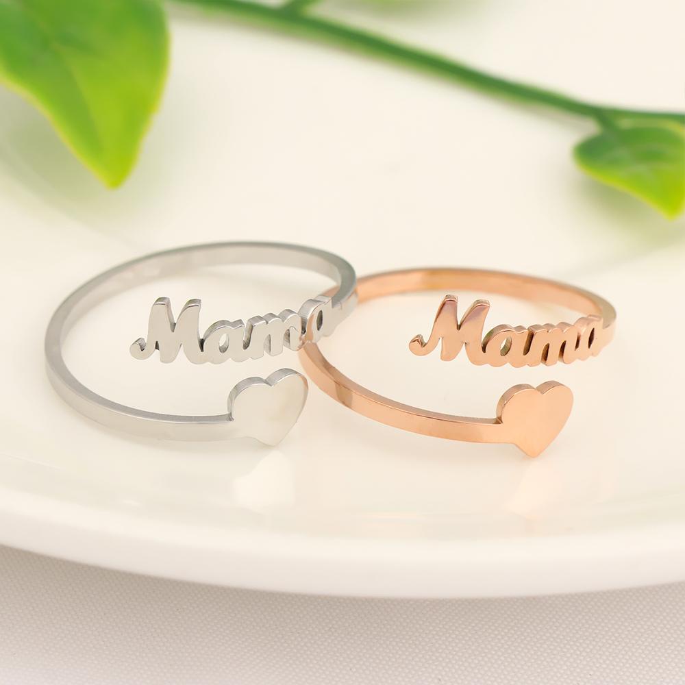 Lily Populer Aksesoris MAMA Hati Cincin Aadjustable