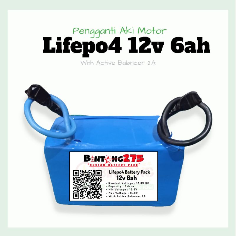 Aki elektrik lithium lifepo4 12v 6ah