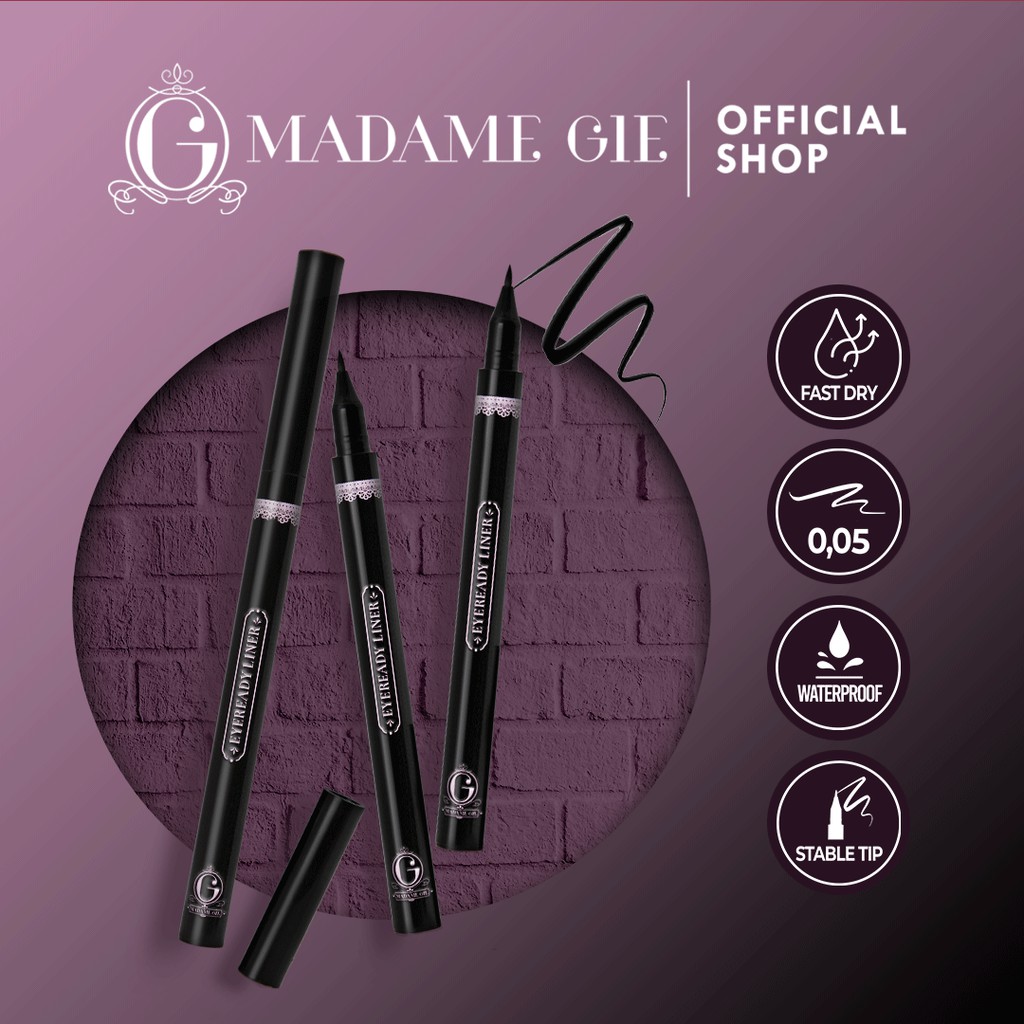 Madame Gie Eyeready Liner - MakeUp Eyeliner Pen Black Waterproof