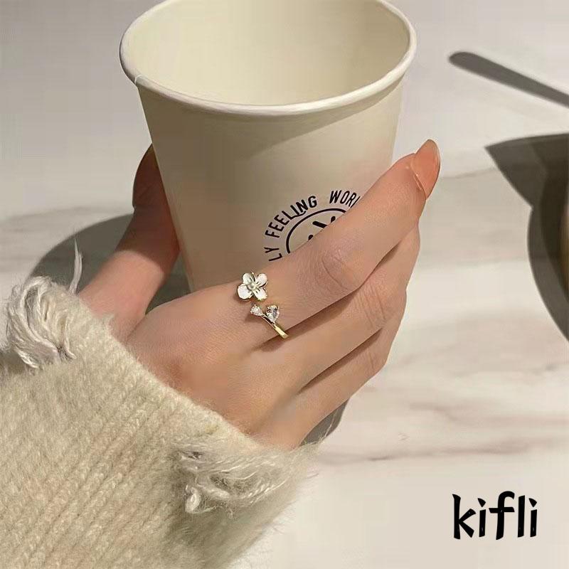 Cincin,Model Terbuka Desain Bunga,Gaya Simple,Untuk Wanita