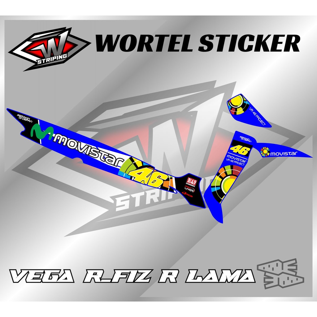 Striping Stiker Variasi Motor Vega R Lama Movistar-Striping Hologram Vega R Lama&Fiz R