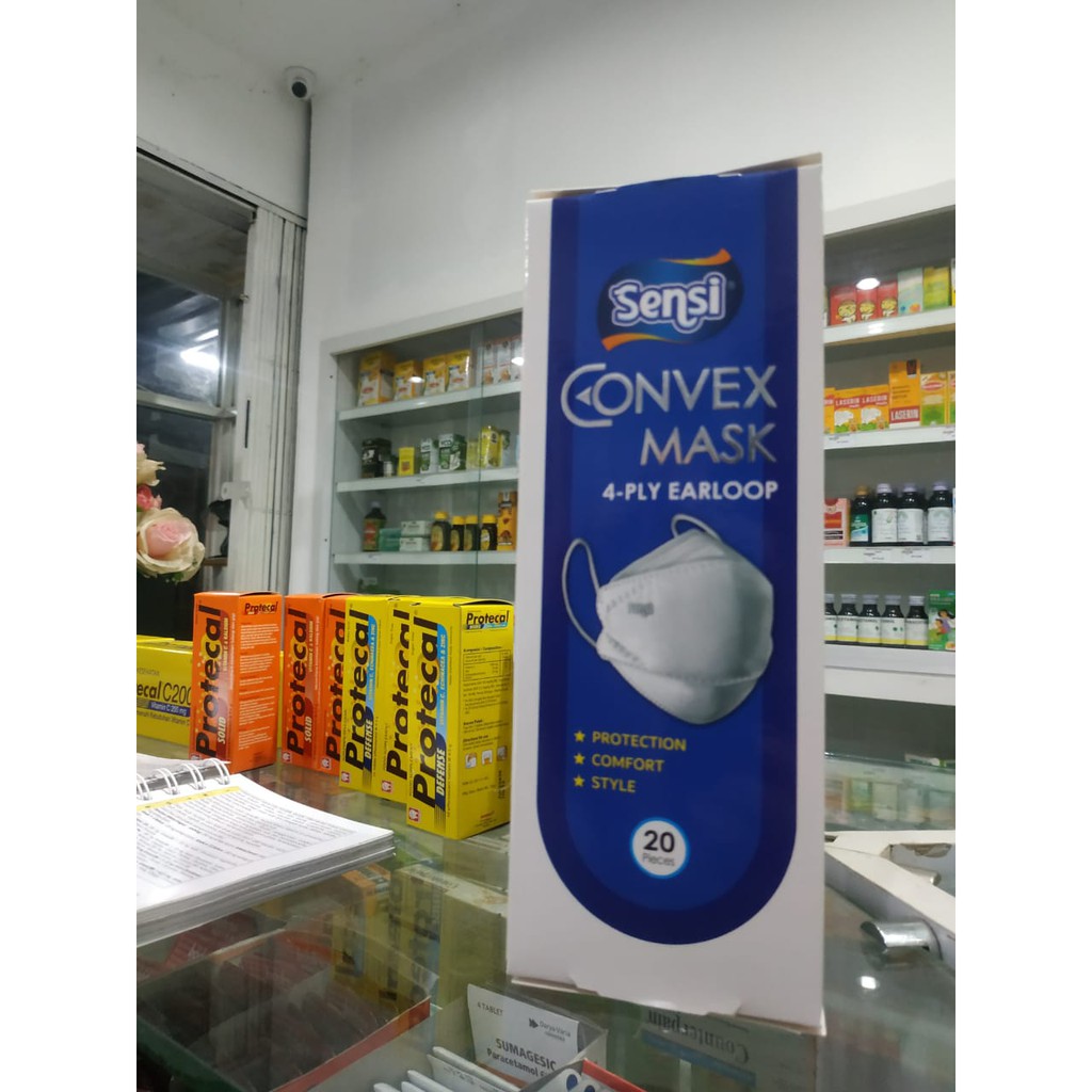 Masker SENSI CONVEX Mask 4ply evo plusmed earloop isi 20pcs