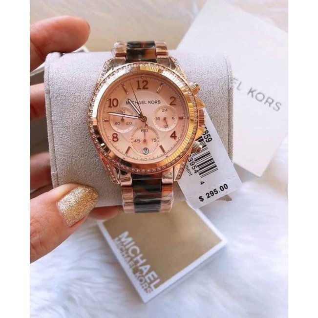 JAM TANGAN CEWEK RANTAI BEST SELLER✅MK MICHAEL KORS type 5859 Cronograph dan Tanggal aktif