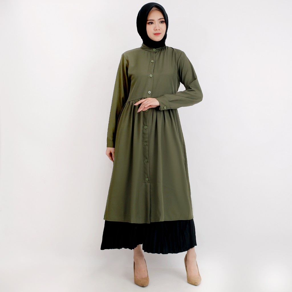 LONG TUNIK KEMEJA POLOS WANITA BUSUI 801