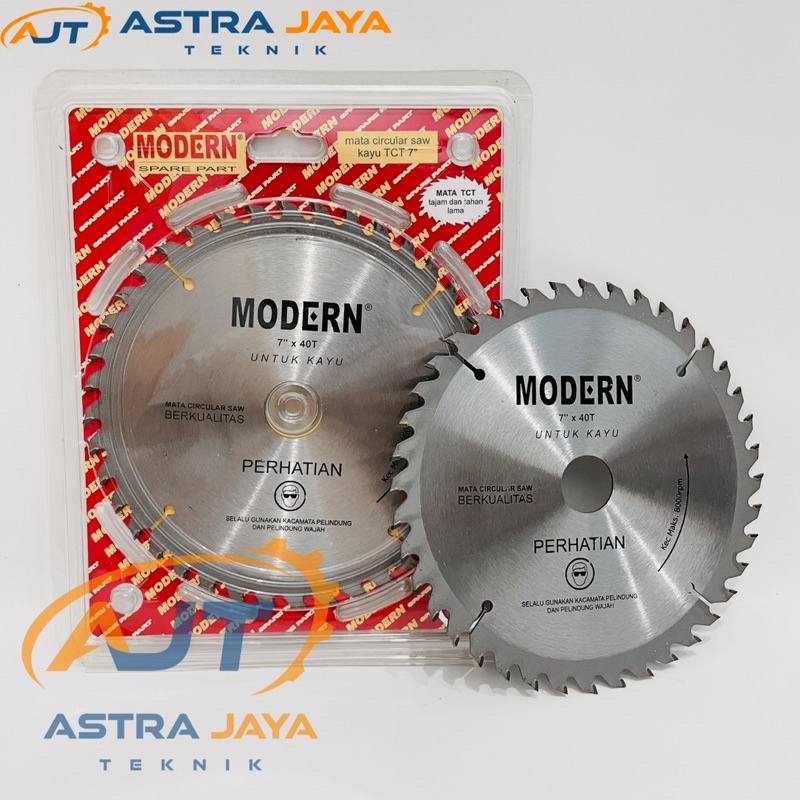 MODERN Mata Gergaji Kayu Circular Saw TCT 7 Inch x 40T Mata Baja / Mata Pisau Serkel Gergaji Bulat 7
