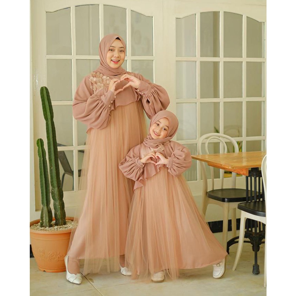 2 UKURAN / VARIASI DEWASA DAN KID SYARI REVALINA FASHION MUSLIM PAKAIAN WANITA DRESS GAMIS MAXY MAXI KR ADA VIDEO REAL PRODUK