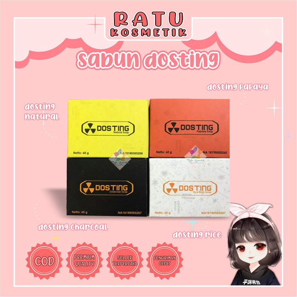 ❤ RATU ❤ Dosting Whitening Soap | Sabun Dosting Natural Charcoal Rice Papaya