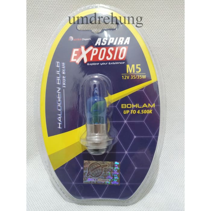 Lampu Bohlam Depan Halogen True Blue - Supra X Megapro GL 100 Max Exposio Asli Aspira AE-H12V3535P15D3-B