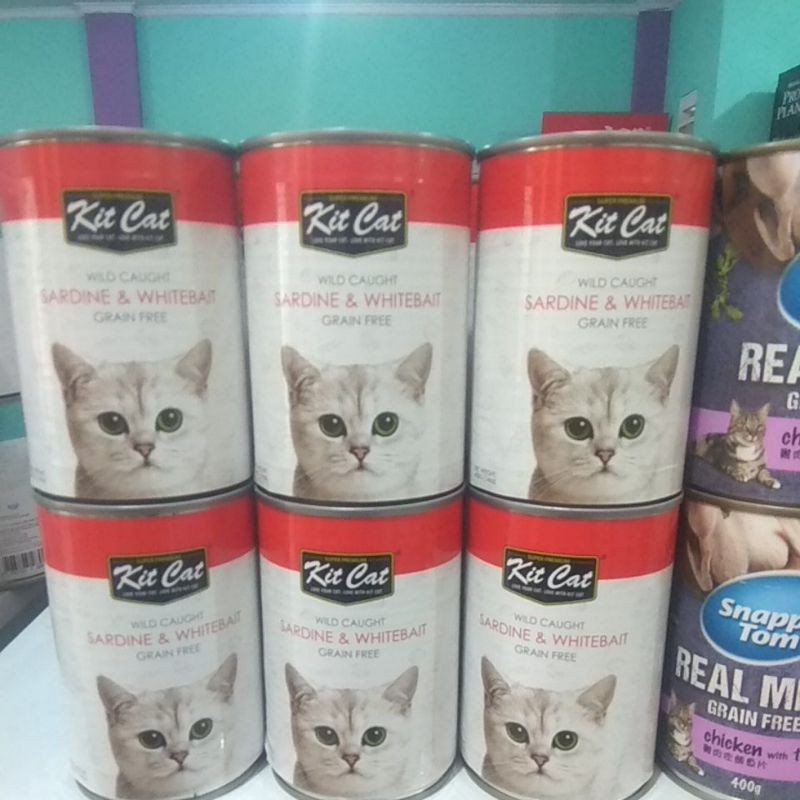 Kit Cat Kaleng Sarden &amp; Whitebait 400 gram Makanan Kucing Basah wet food