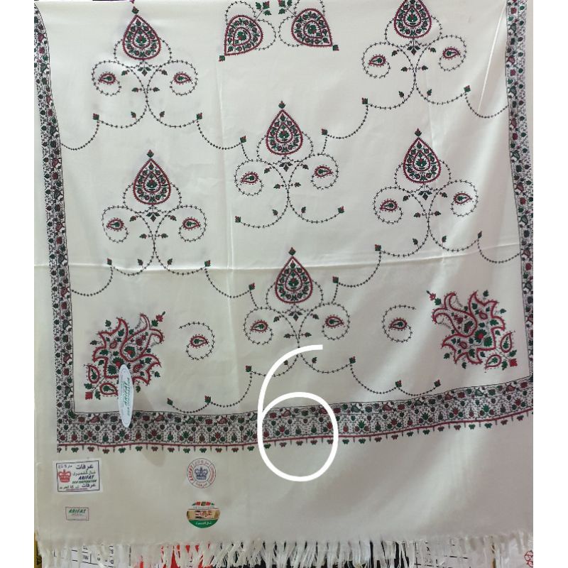 surban kasmir print putih sorban kashmir syal kasmiri printing kashmiri no wadimor arafat atlas bhs