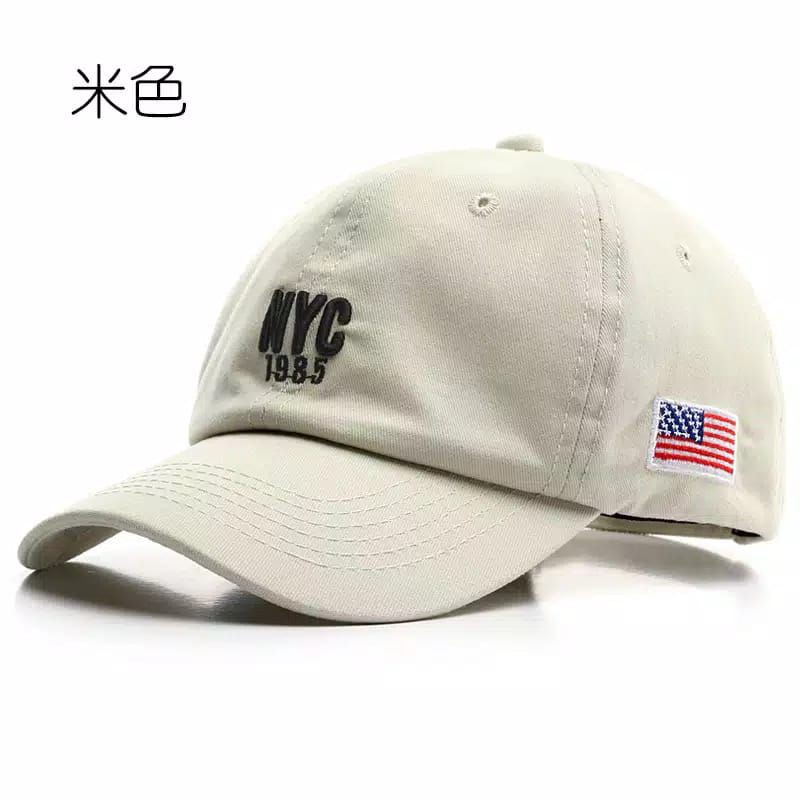 Topi baseball distro nyc 1985 import pria original cap bordir nimbul material cotton premium