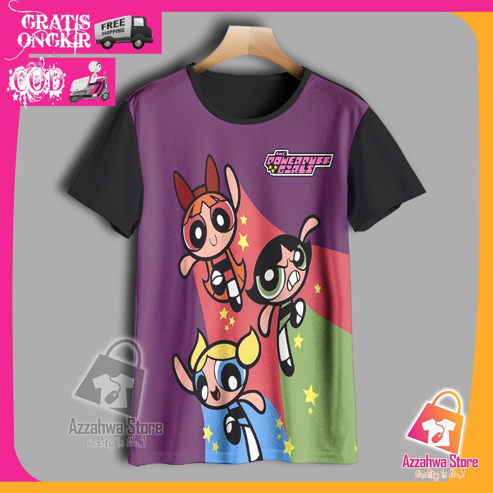 Kaos Anak Anime 3D Baju Anak Murah Model Powerpuff Girls Season 1 V4 Pakaian Anak Umur 1-12 Tahun Un