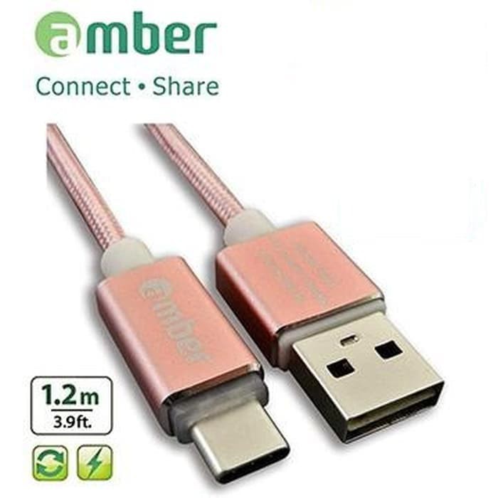 Accessories Amber CU2-L02 - LiPower Cable, USB A- Type-C, 1.2m, RoseGold