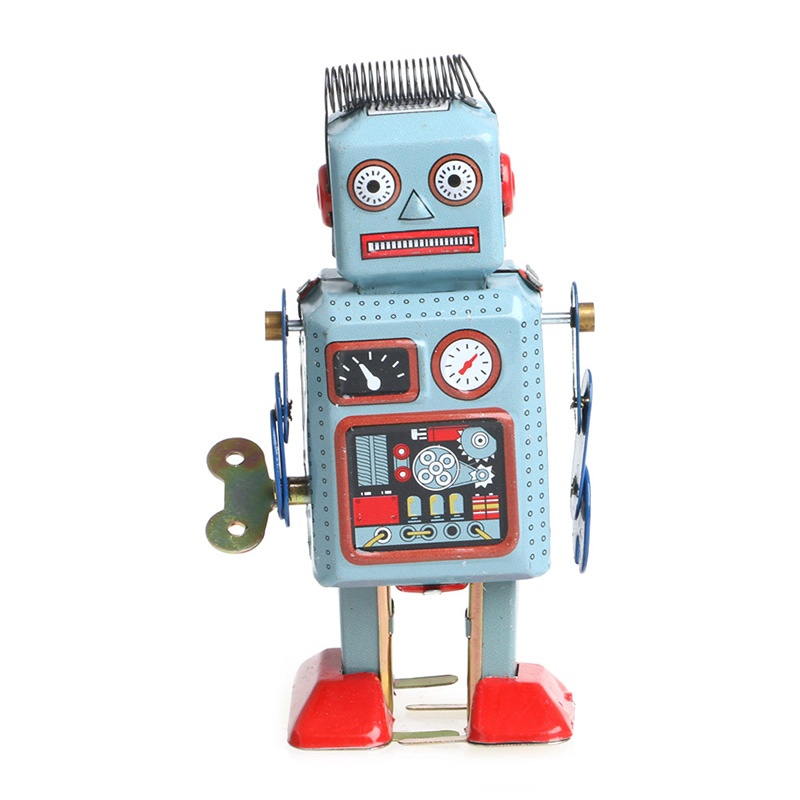 Mary Vintage Mekanik Clockwork Wind Up Walking Robot Tin Mainan Anak Hadiah Koleksi